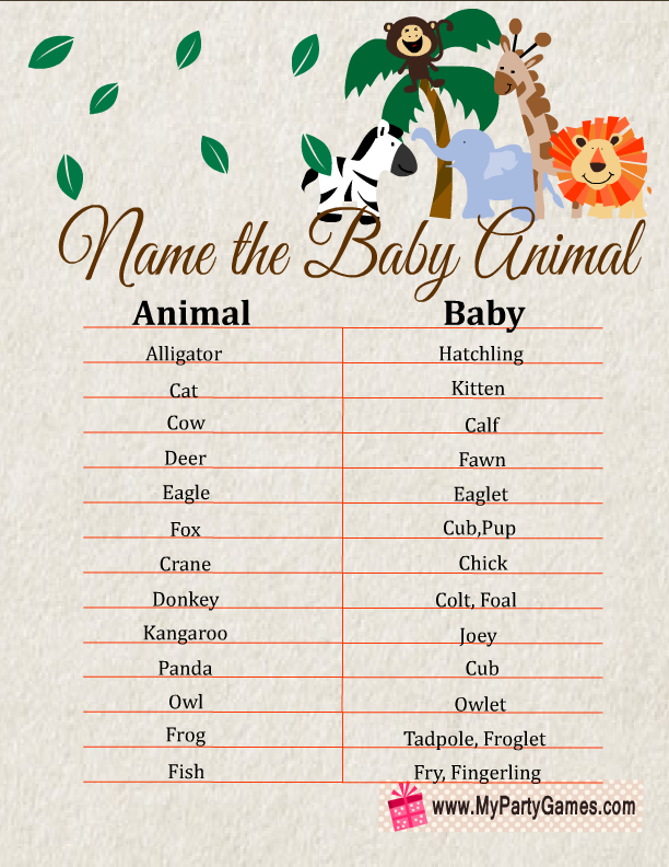 10 Best Free Printable Baby Shower Games With Answers 53 OFF
