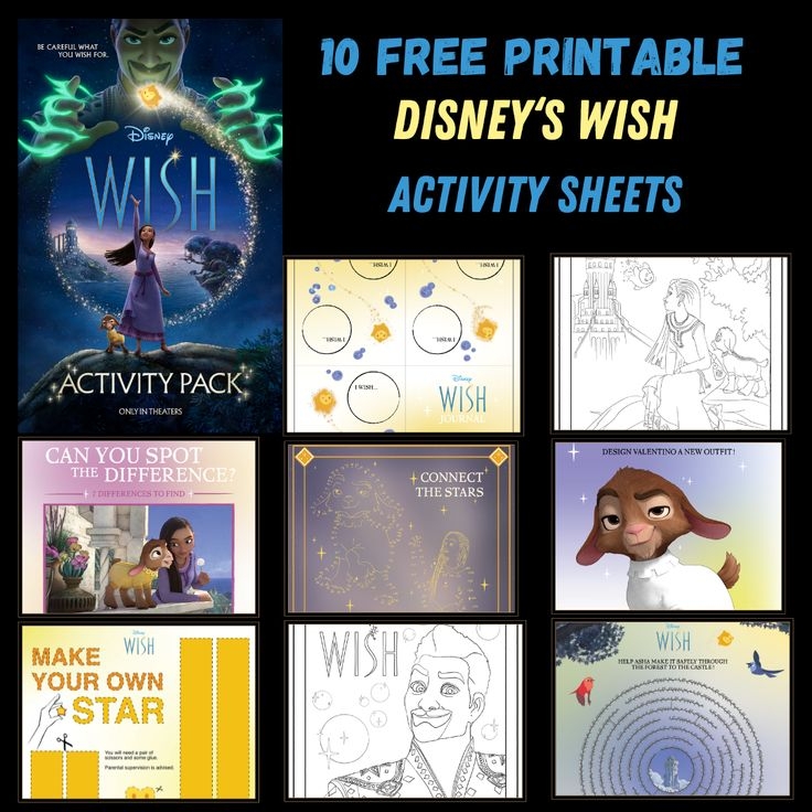 10 FREE WISH PRINTABLE ACTIVITY SHEETS Mrs Kathy King Disney