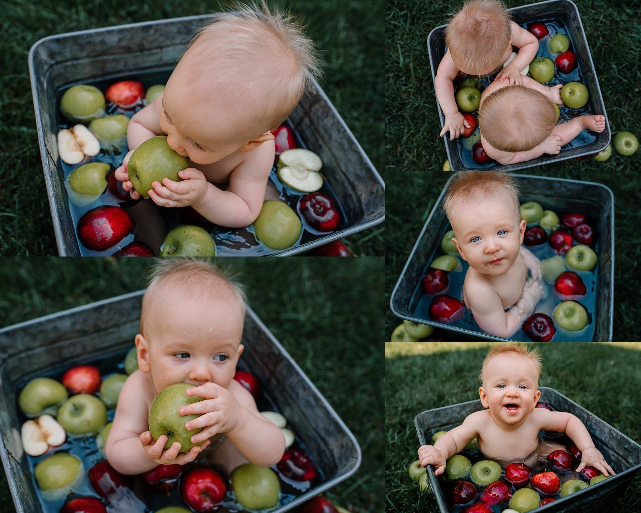 10 Months Old 10 Month Photo Shoot Twin Boys Fruit Bath 