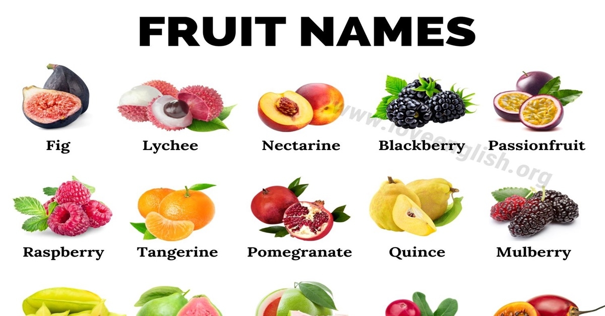 100 Fruit Names From Around The World Love English