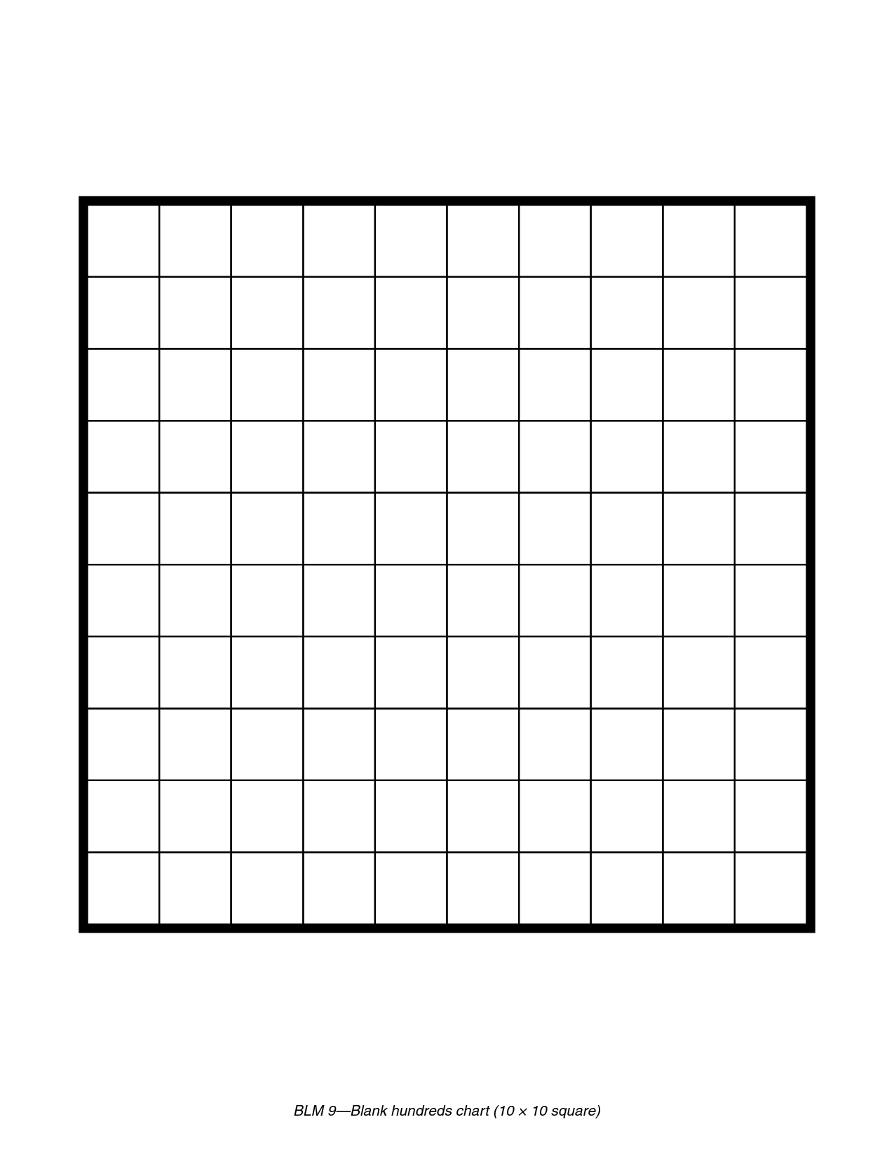 100 Square Board Printable