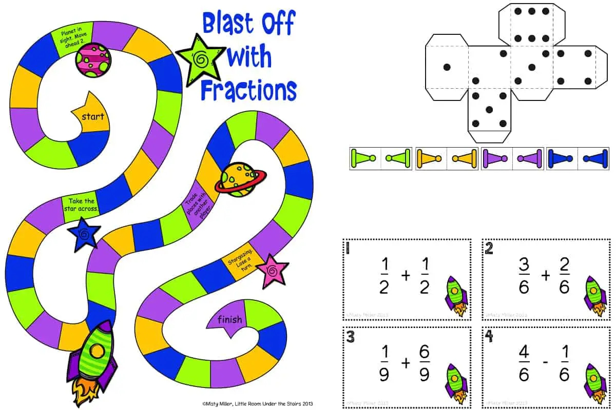 11 Printable Board Games For Adding Subtracting Fractions