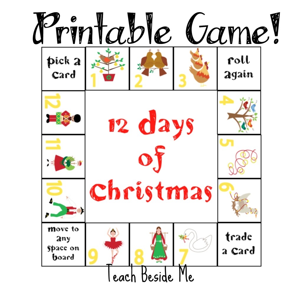 free printable 12 days of christmas pictures printable