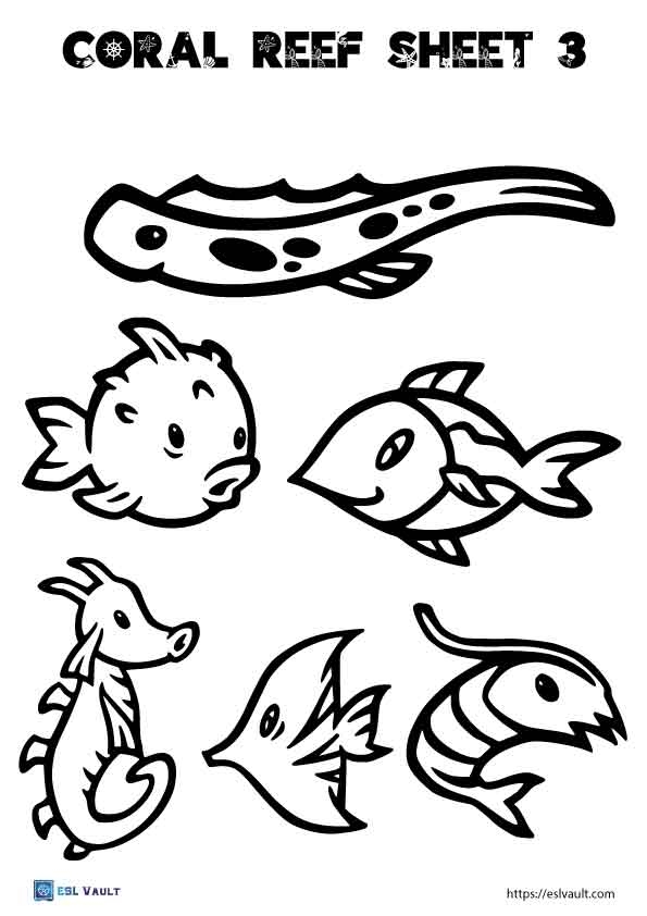 14 Free Printable Coral Reef Cutouts ESL Vault