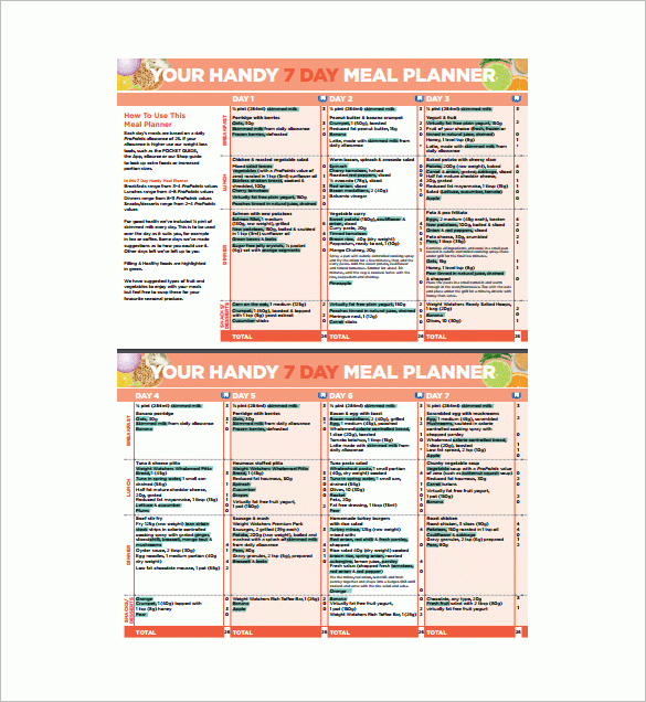 14 Meal Planning Template Free Premium Templates