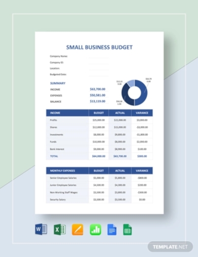 14 Sample Business Budget Templates Word PDF Excel