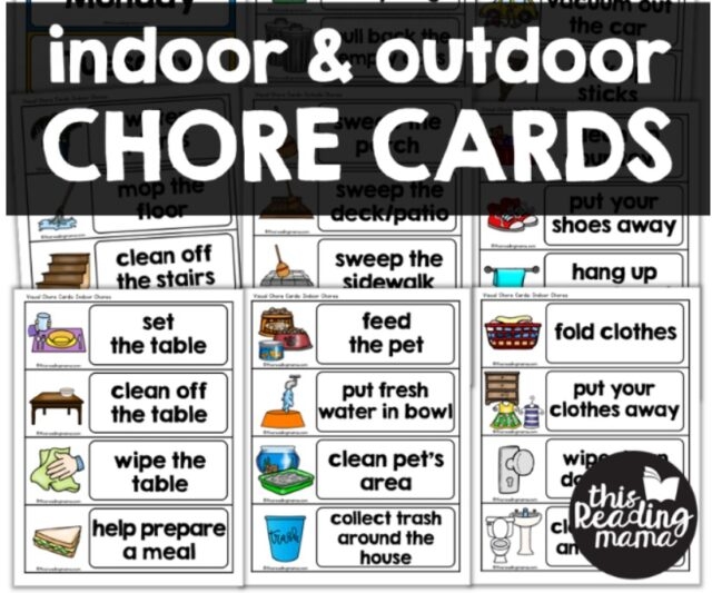 14 Sets Of Free Printable Chore Cards Kids Teens 