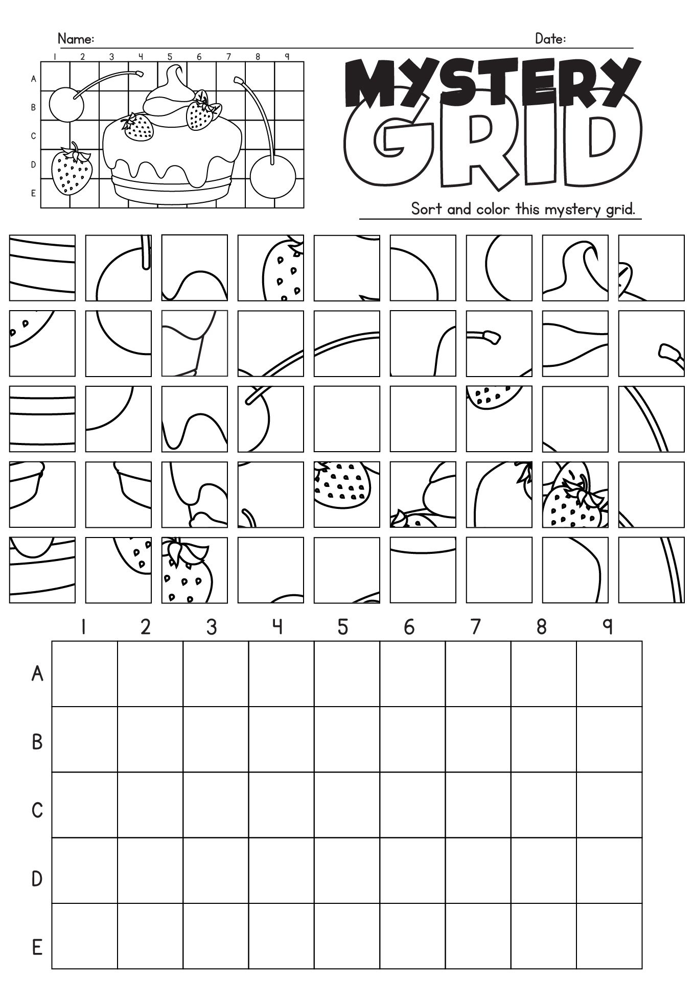 16 Mystery Grid Drawing Worksheets Printables In 2024 Worksheets