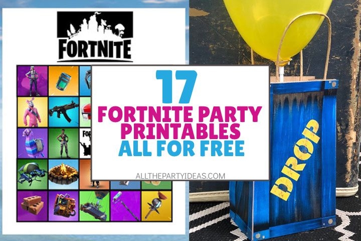 17 FREE Fortnite Printables Party Decor Games