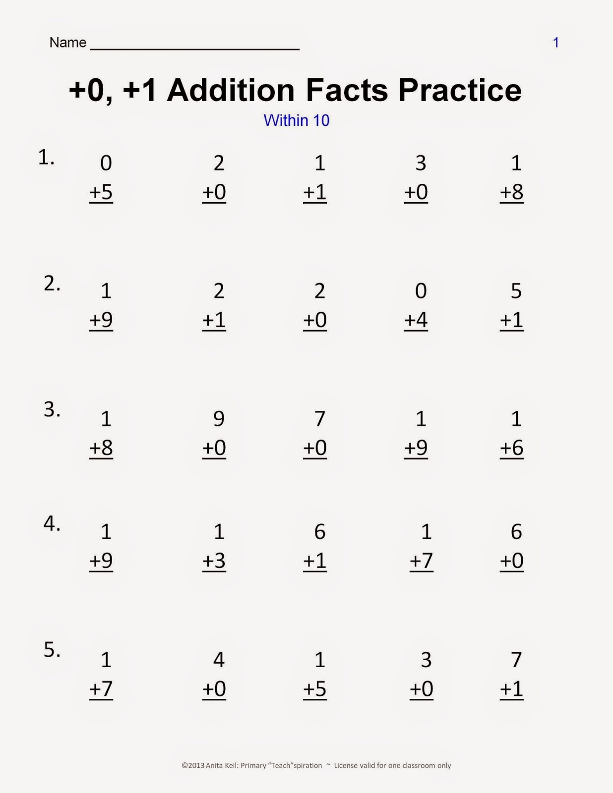 free printable minute math worksheets