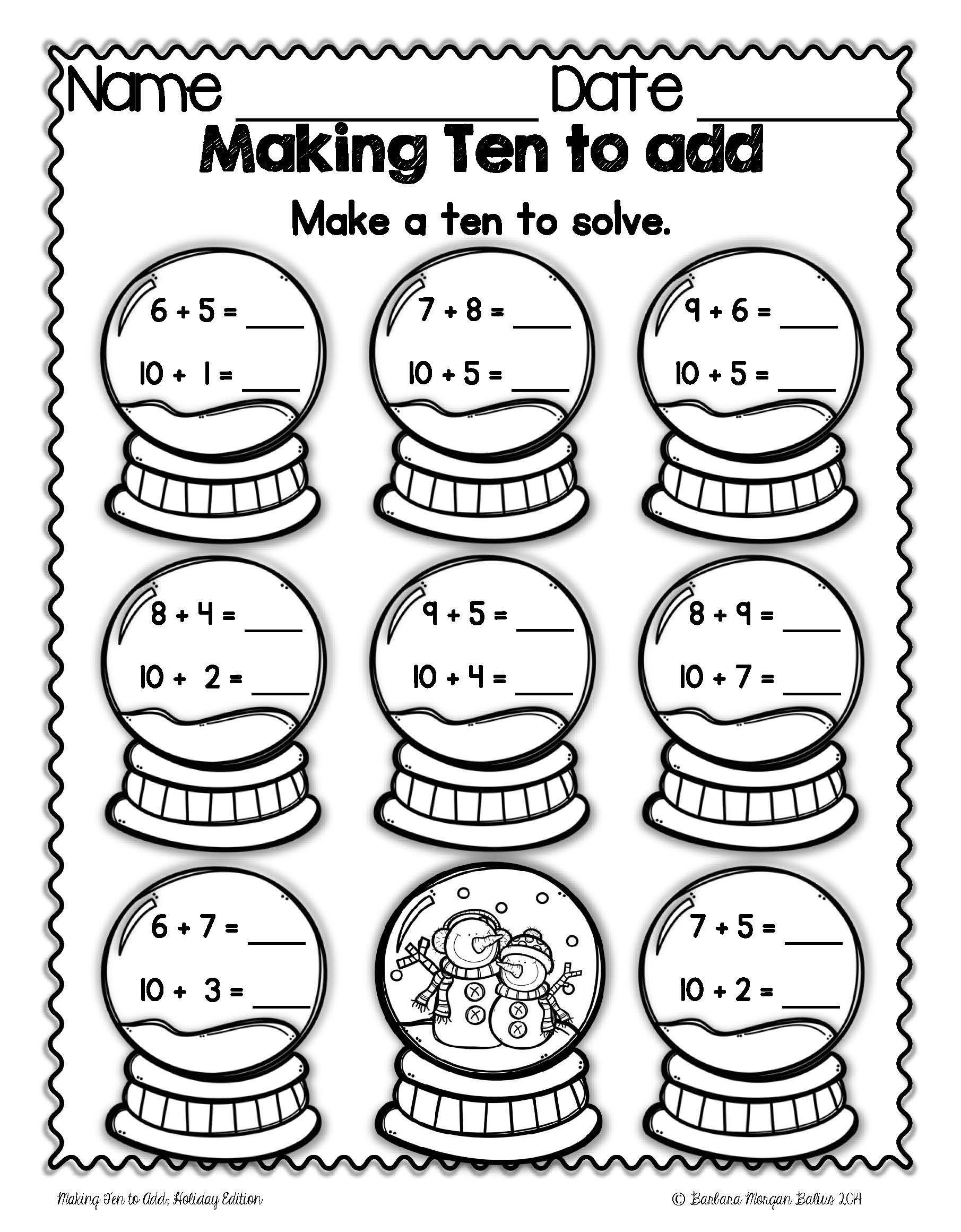 1st Grade Math Christmas Worksheets TracingLettersWorksheets