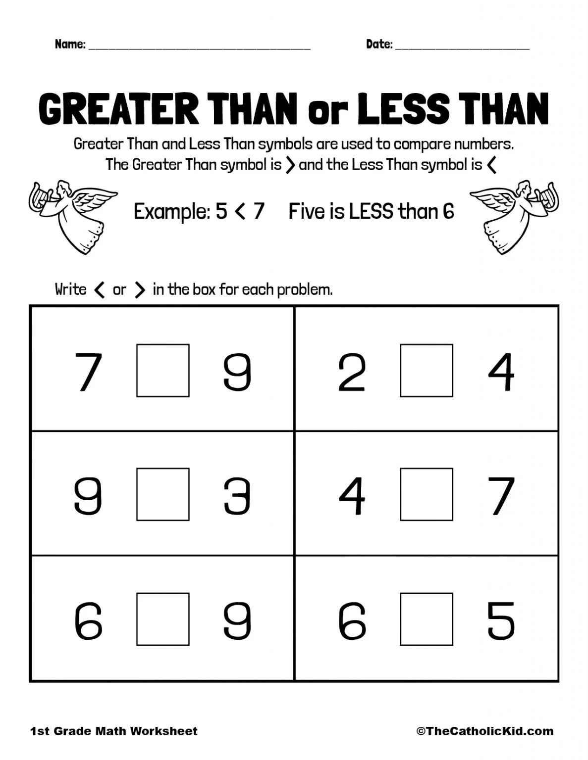 1st Grade Math Greater Than Less Than Worksheets 1st Grade Math 