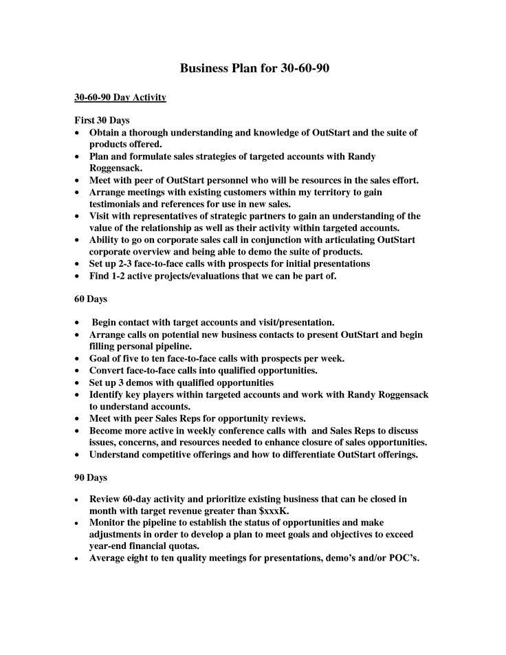 90 day action plan template