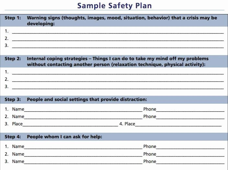 safety plan template mental health
