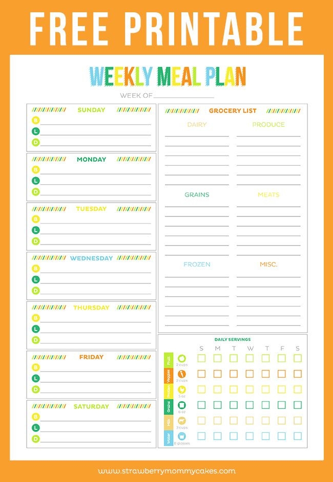 20 Dinner Planning Template