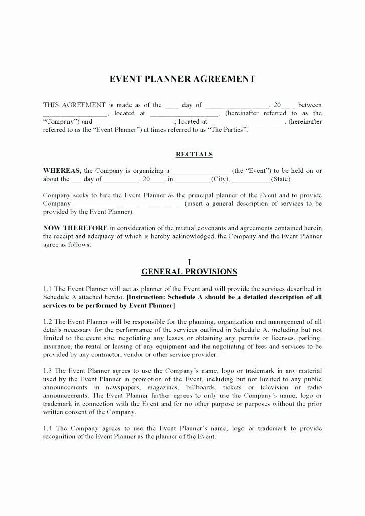 20 Event Planning Contract Template Simple Template Design