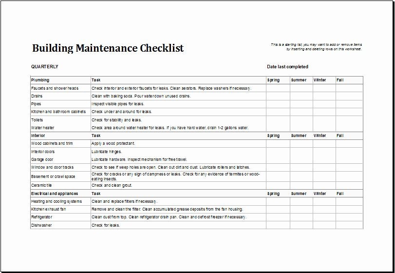 20 Facility Maintenance Plan Template Simple Template Design