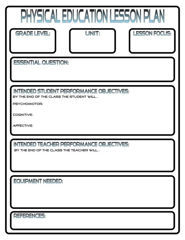 20 Phys Ed Lesson Plan Template