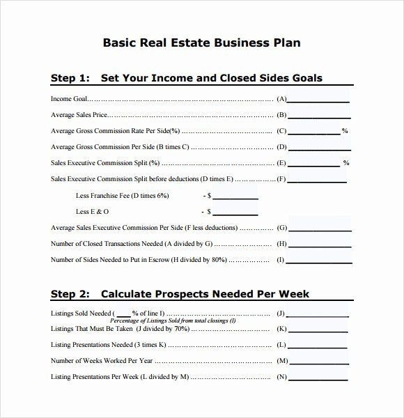 realtor business plan template
