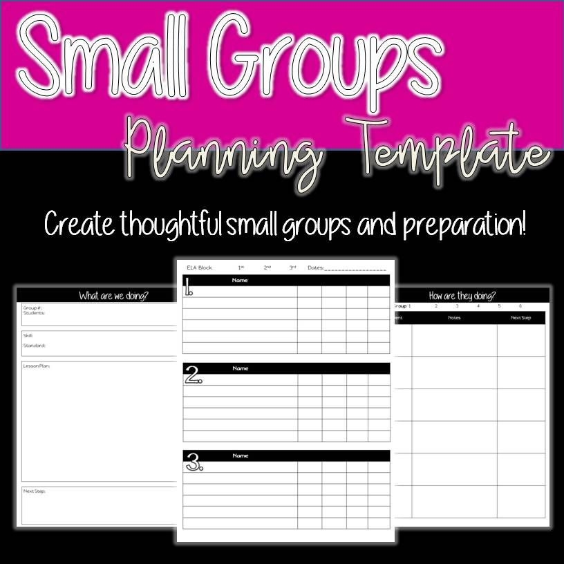 small group planning template