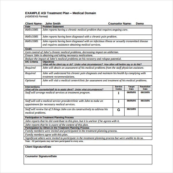 20 Substance Abuse Treatment Plan Template Simple Template Design