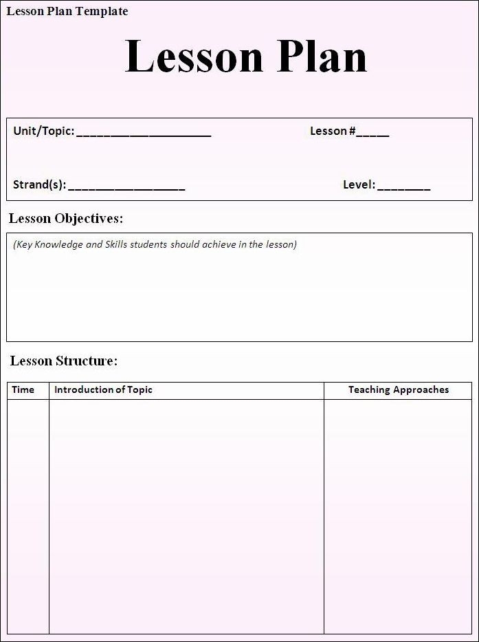 20 Teaching Lesson Plan Template Simple Template Design