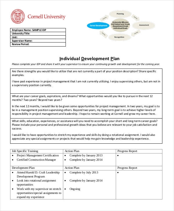 individual development plan templates