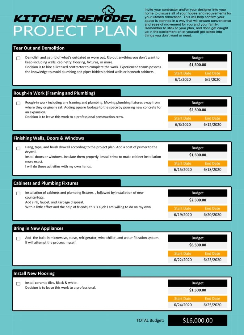 building project plan template