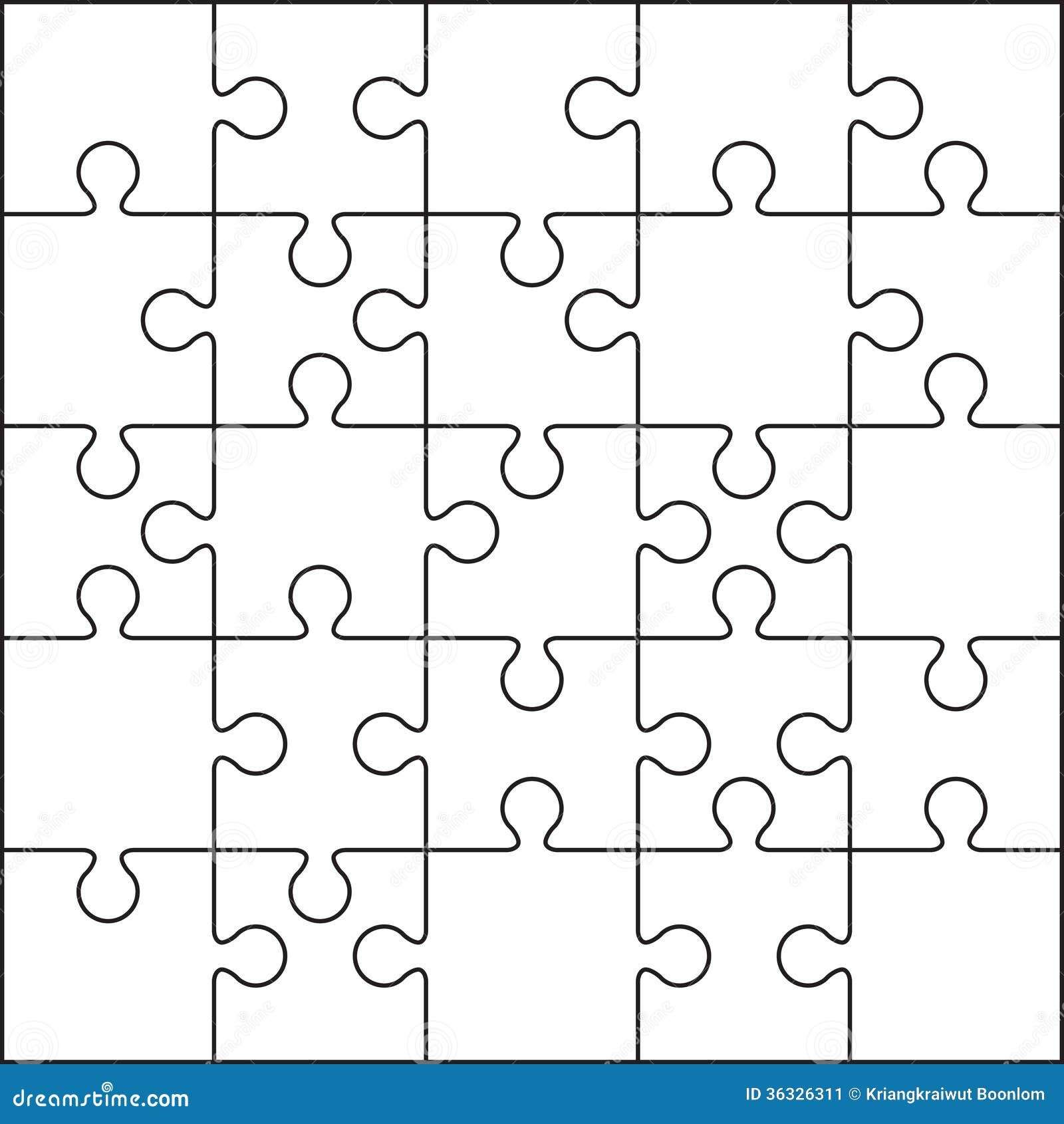 25 Jigsaw Puzzle Blank Template Stock Image Image 36326311