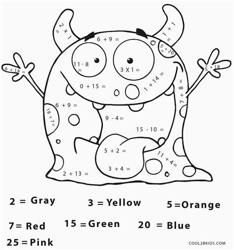 color by number math worksheets 2nd grade