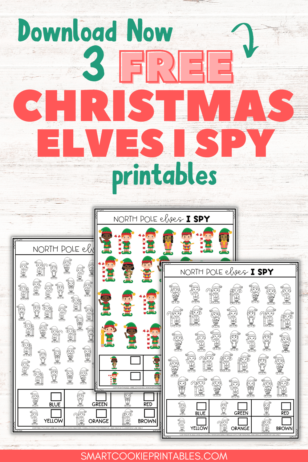 3 Free North Pole Elves I Spy Christmas Printables Smart Cookie 