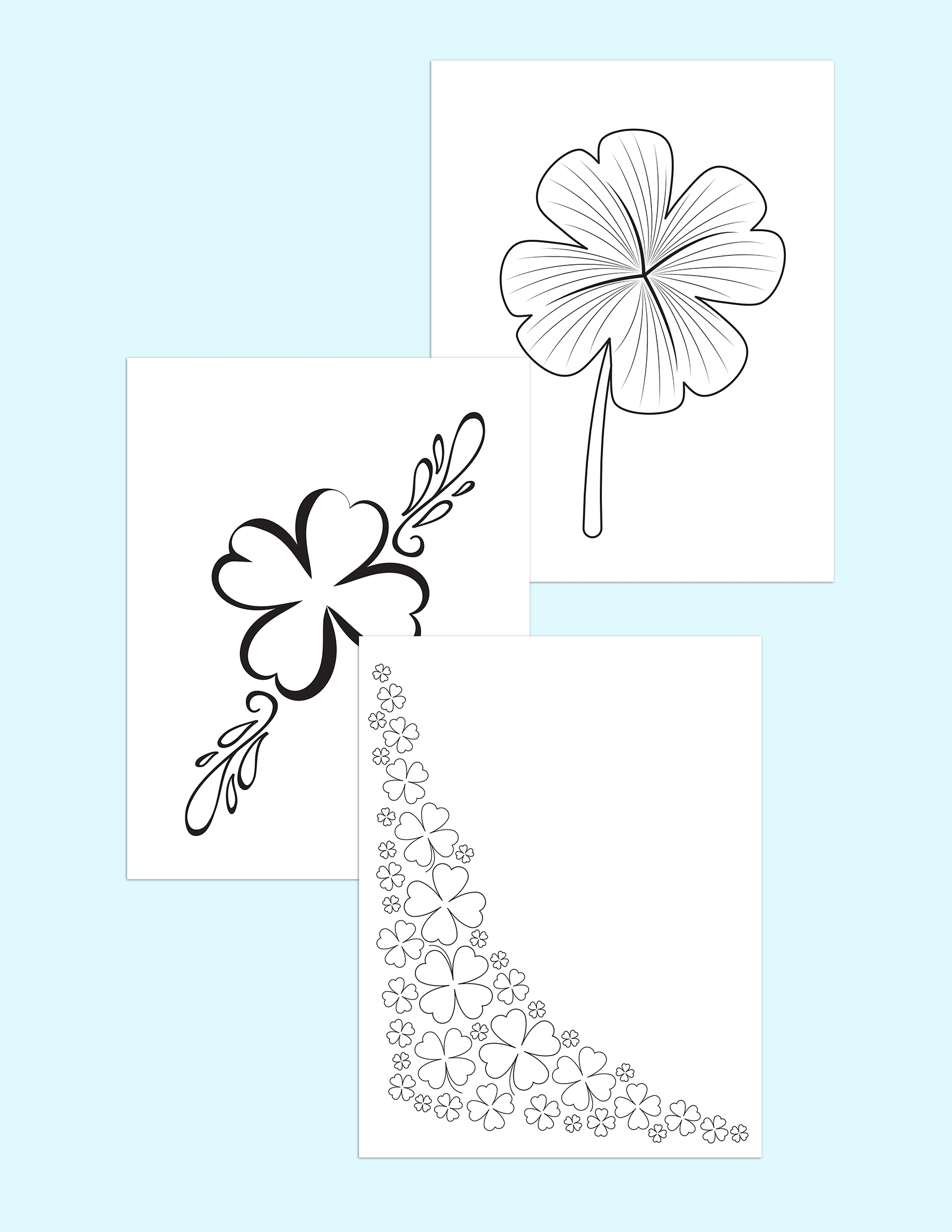 free printable picture of a four leaf clover