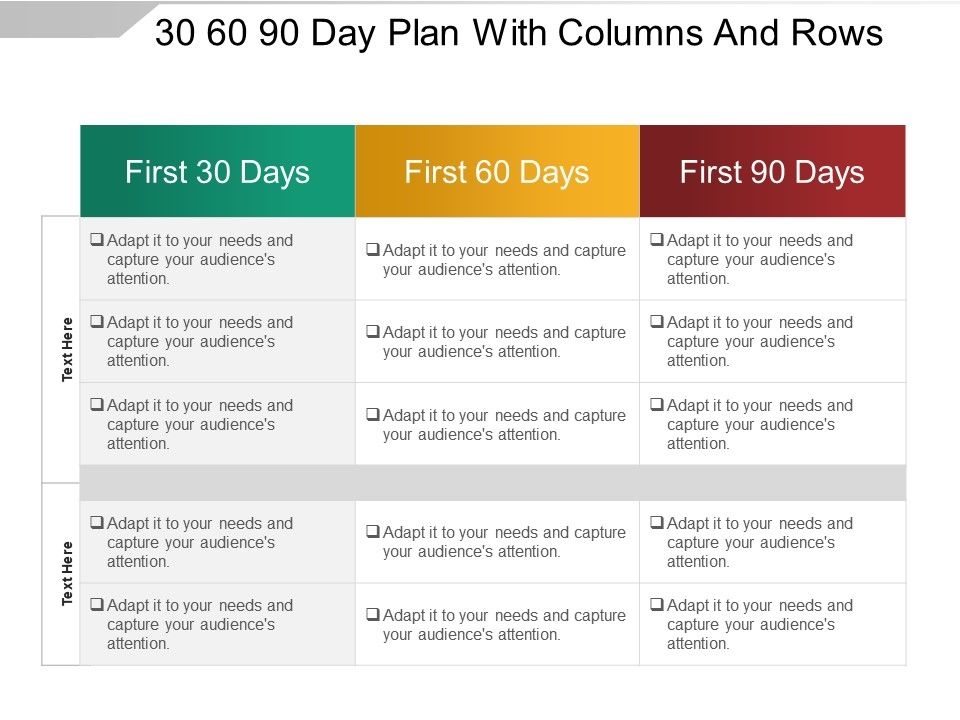 30 60 90 Business Plan Template Ppt New Business Template