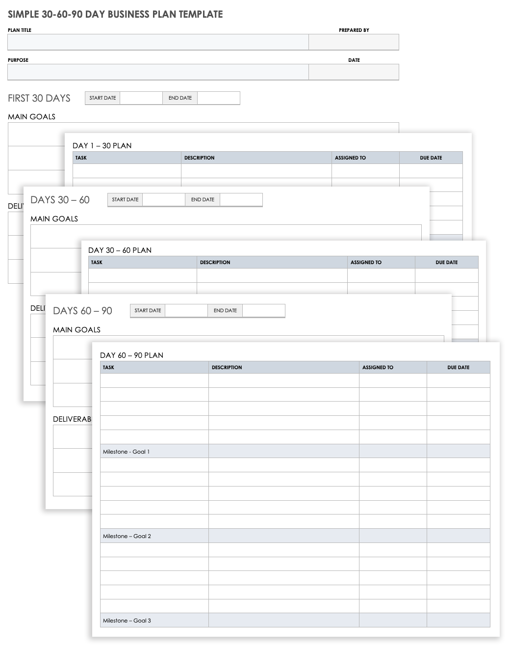 30 60 90 day business plan template word