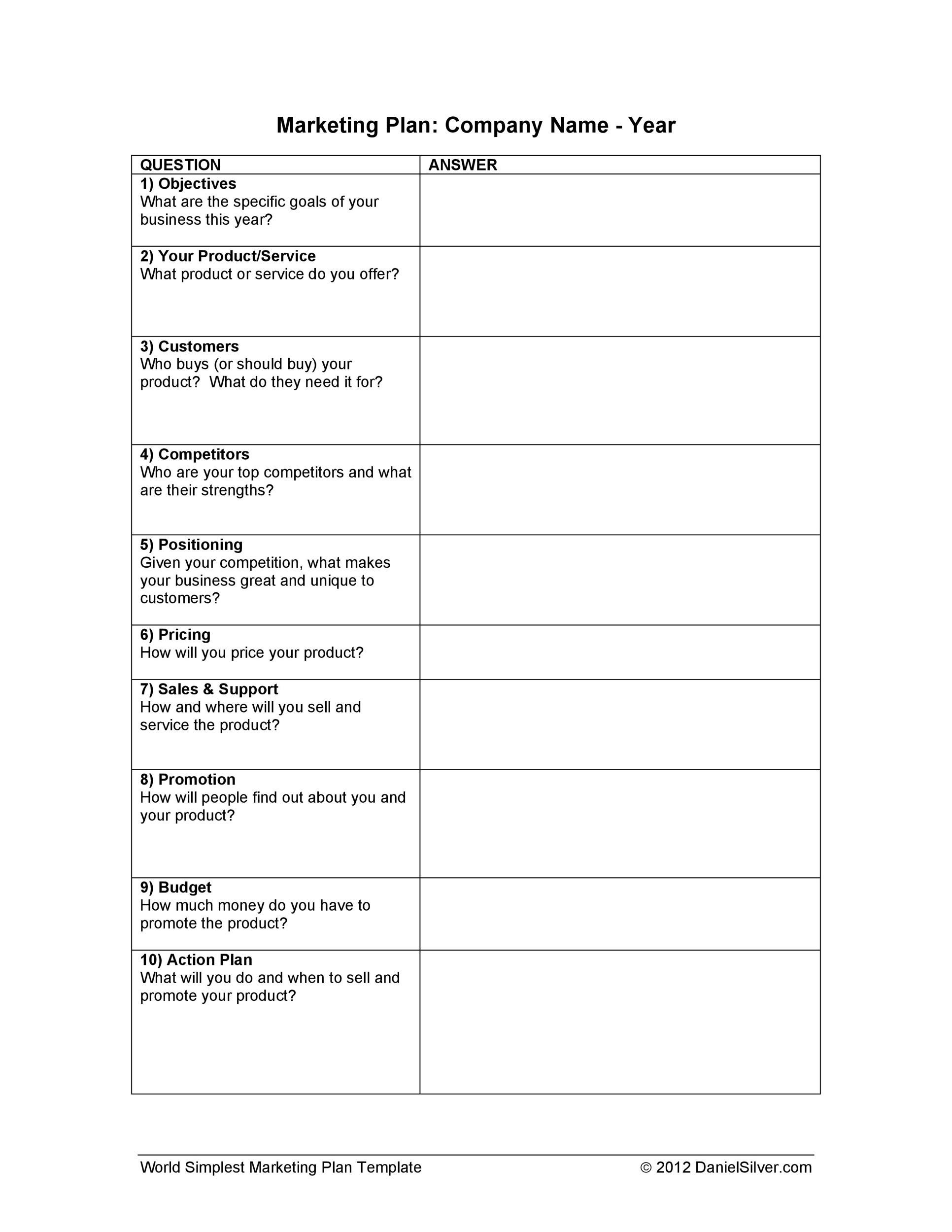 promotional plan template