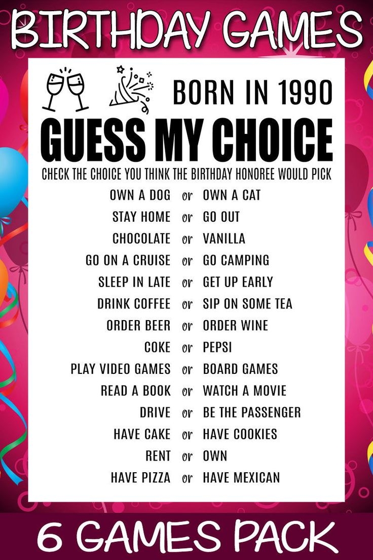 free printable 30th birthday games