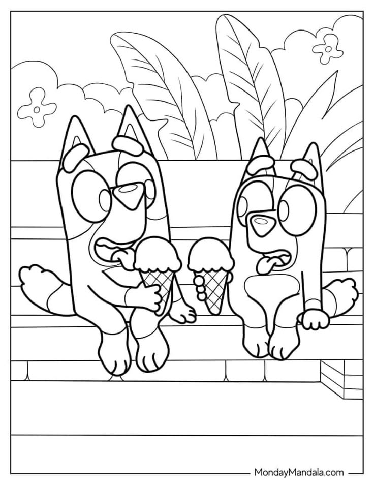 36 Bluey Coloring Pages Free PDF Printables Cute Coloring Pages