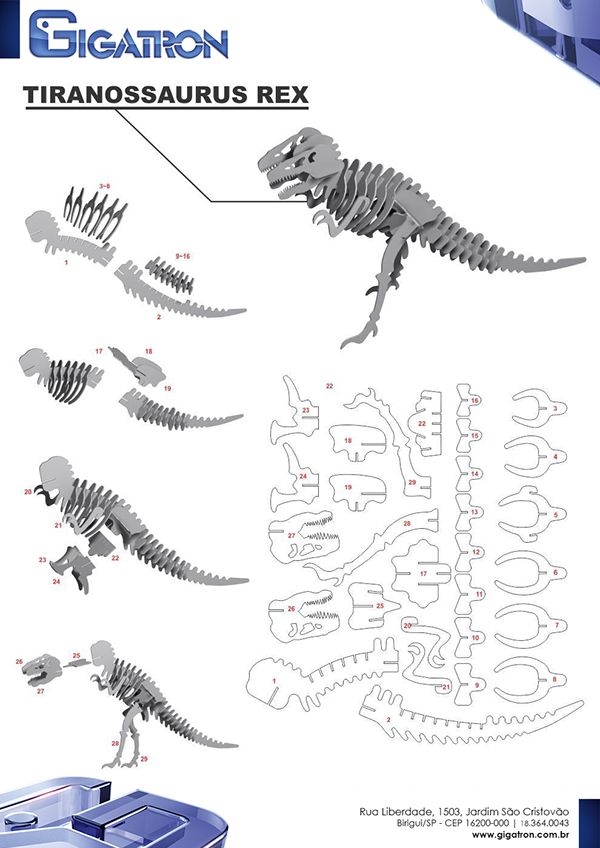dinosaur 3d puzzle template