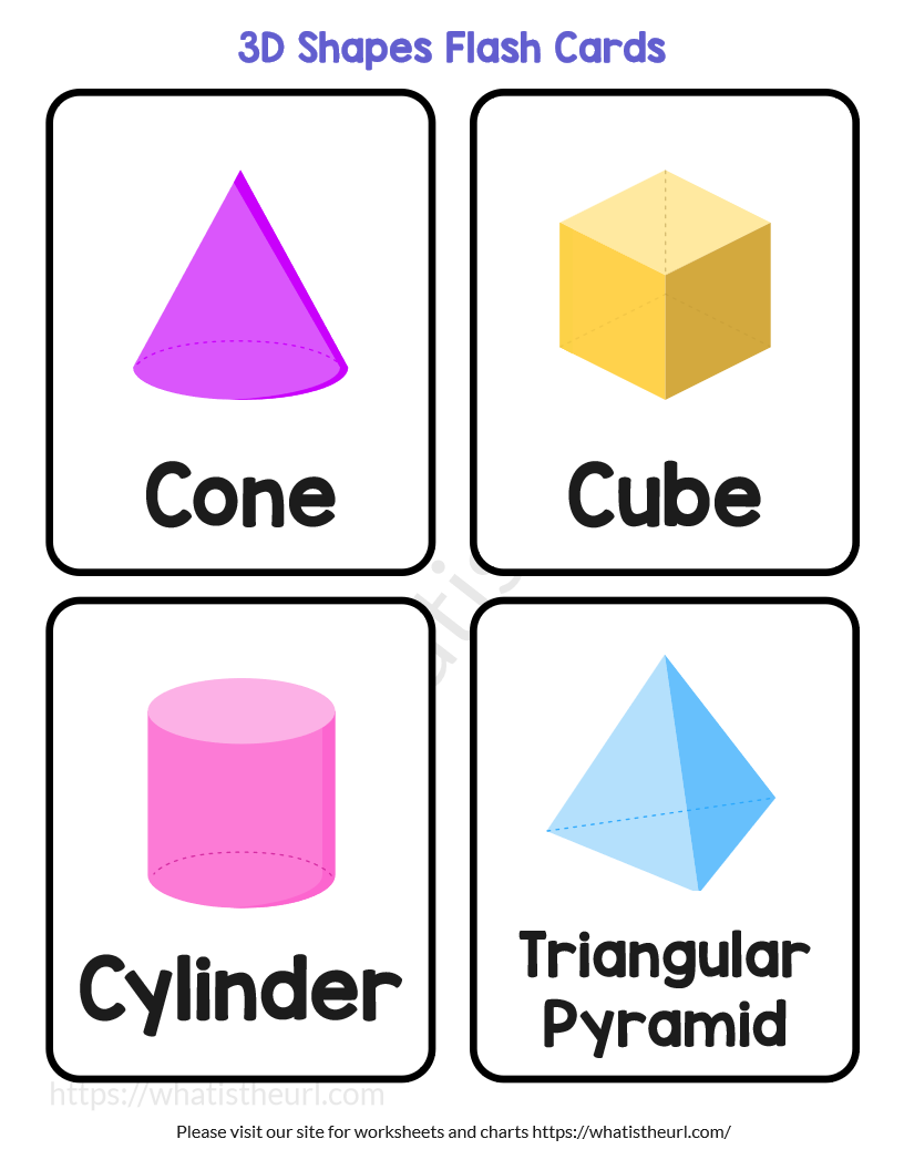 3D Shapes Flash Cards Printable 1 Your Home Teacher