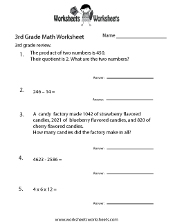 3rd Grade Math Worksheets Worksheets Worksheets