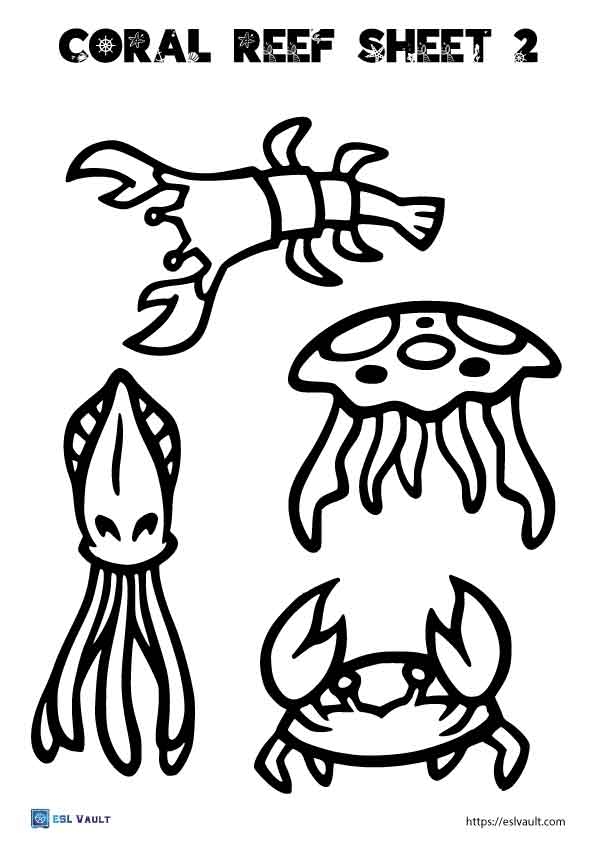 4 Free Printable Coral Reef Cutouts ESL Vault