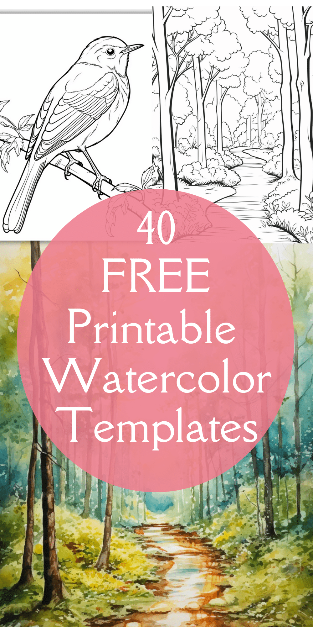 40 FREE Printable Stencils For Watercolor Painting Artsydee