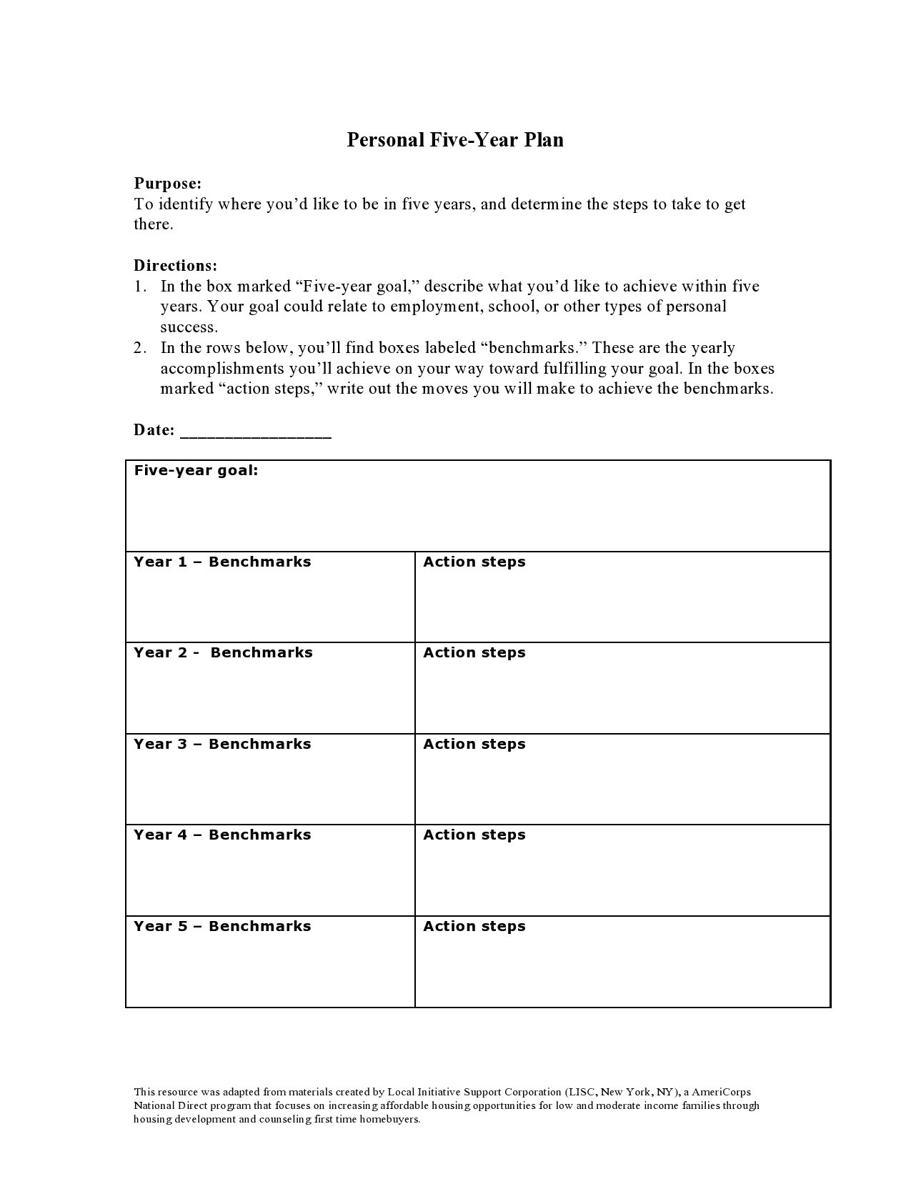 40 Useful 5 Year Plan Templates Personal Career Business 