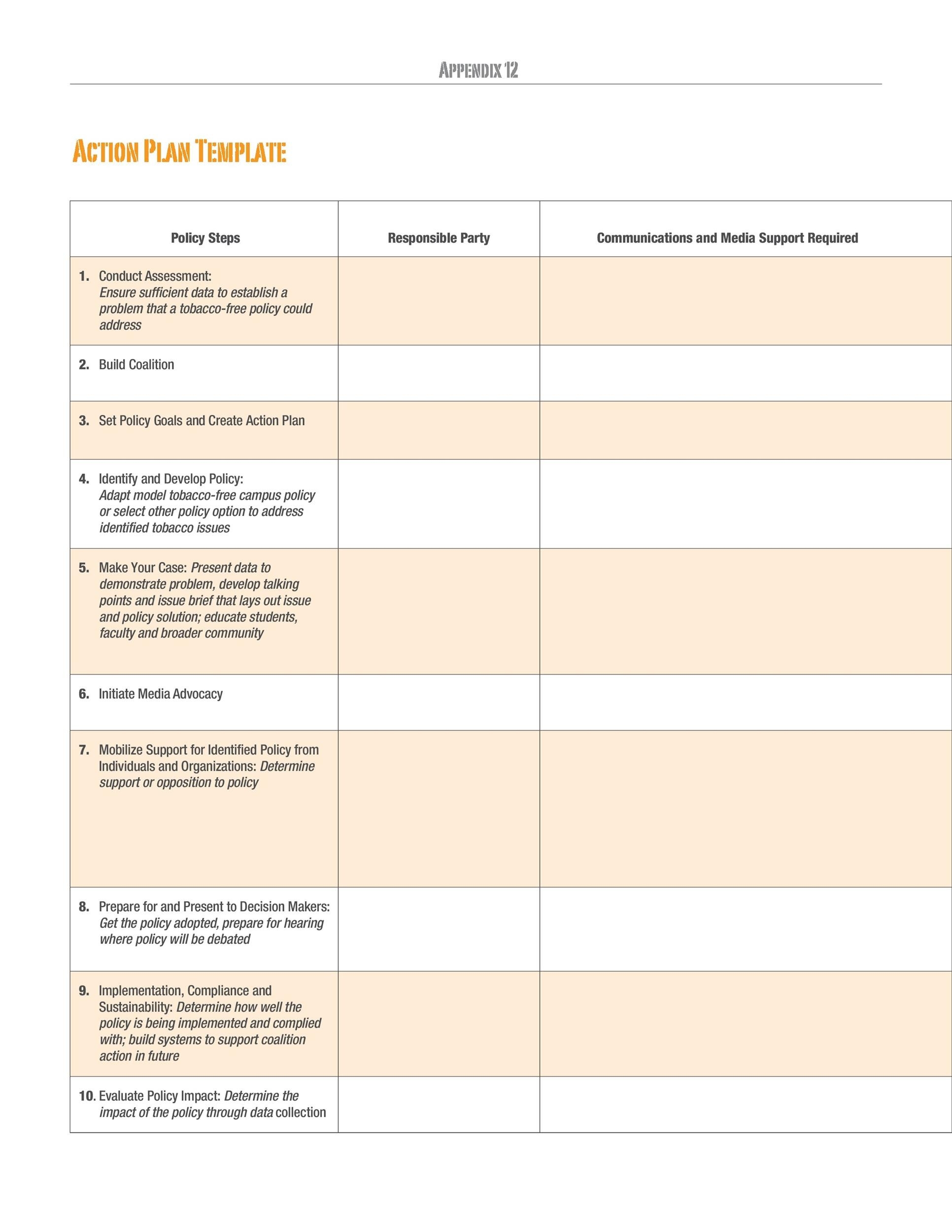 45 Free Action Plan Templates Corrective Emergency Business 