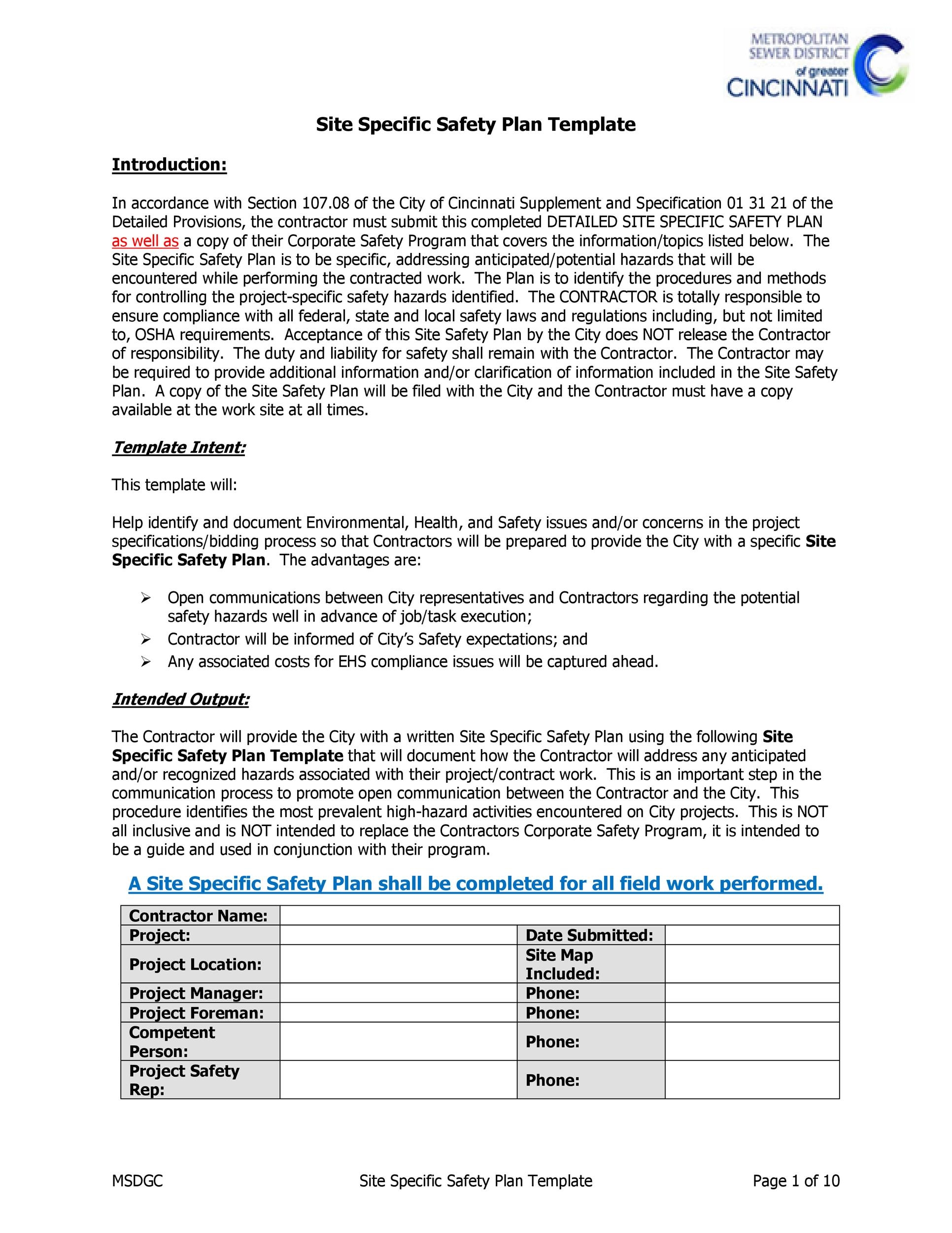 46 Great Safety Plan Templates Construction Site Specific Patient 