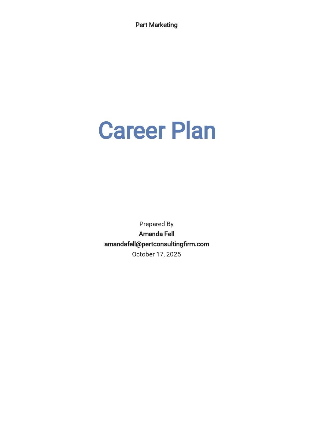 5 year career plan template