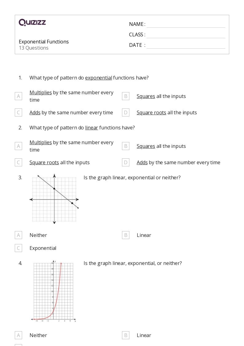50 Functions Worksheets For 8th Class On Quizizz Free Printable