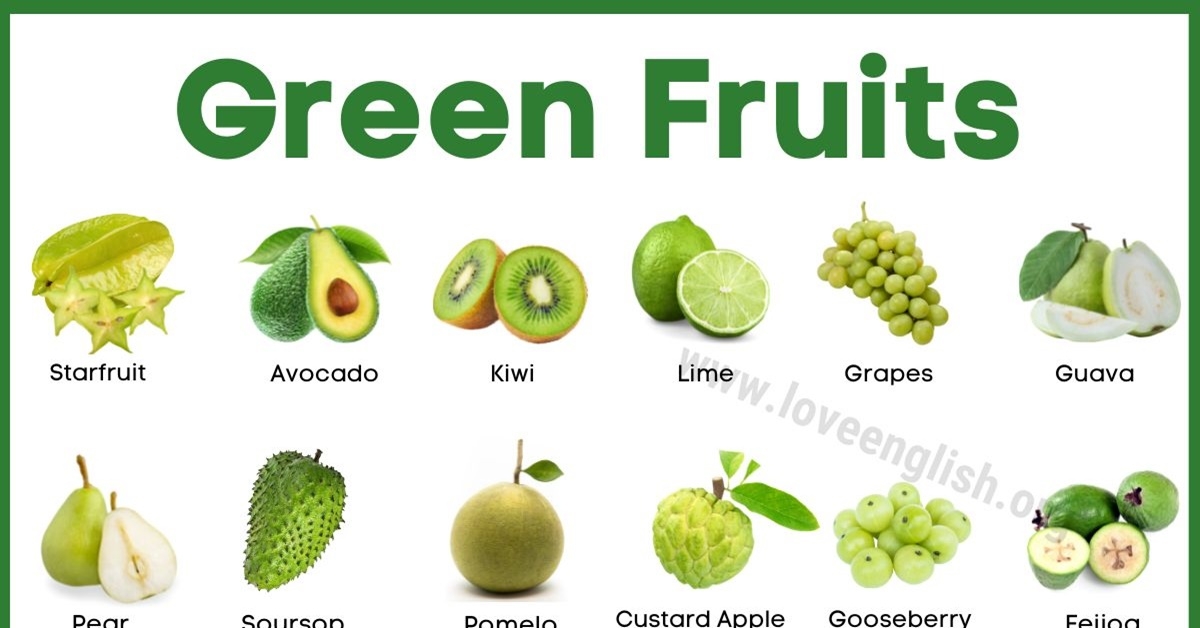 green fruit names and pictures