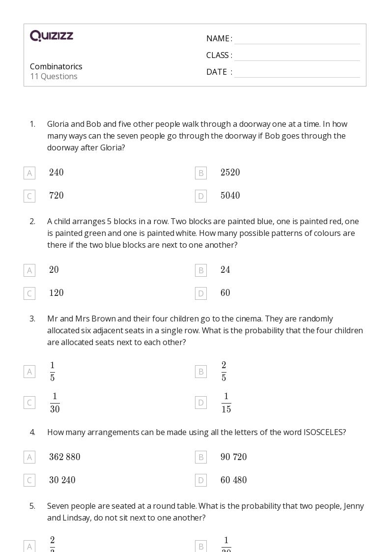 12th grade math worksheets