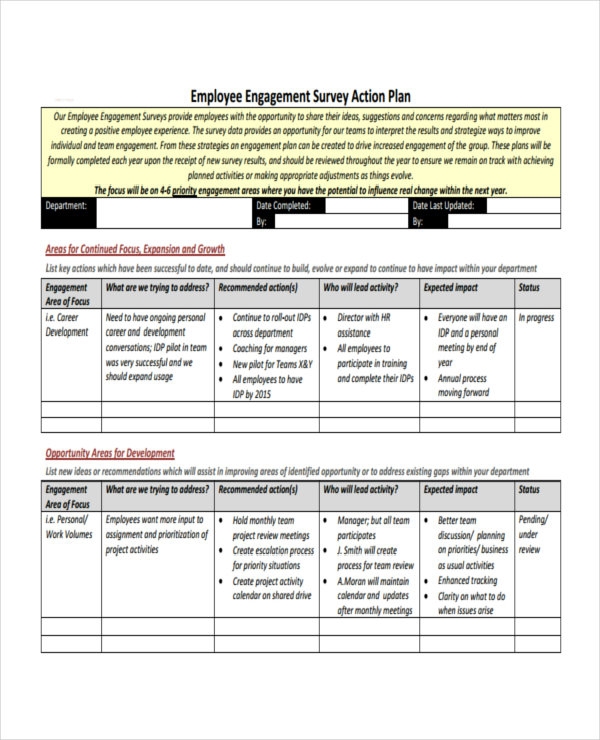 6 Employee Action Plan Templates PDF